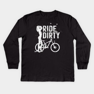 mountain bike mtb men gift cycling downhill bicycle Kids Long Sleeve T-Shirt